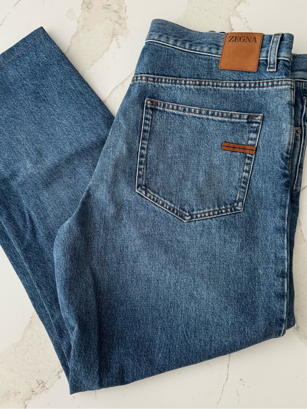 NEW Zegna Men's Relaxed Fit Blue Denim Roccia Sz 36 Jeans NWT Retail $1190
